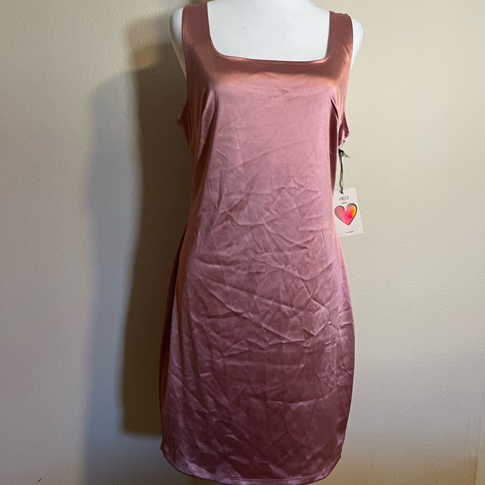 Satin Pink Sleeveless Dress